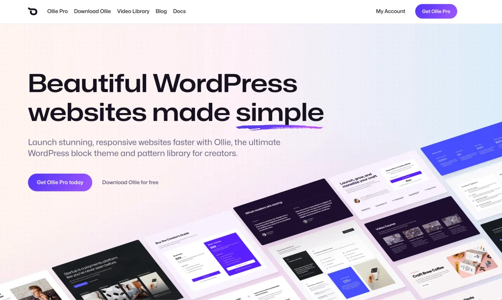 Ollie WordPress Block Theme and Pattern Library