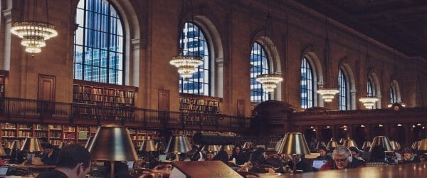 photo of people in the library