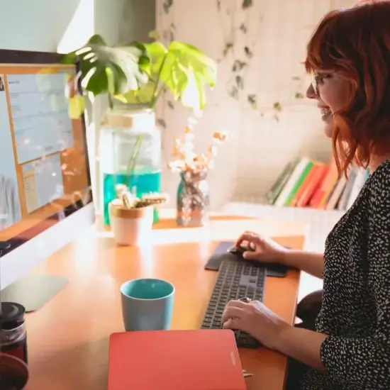 woman having a video call with a man