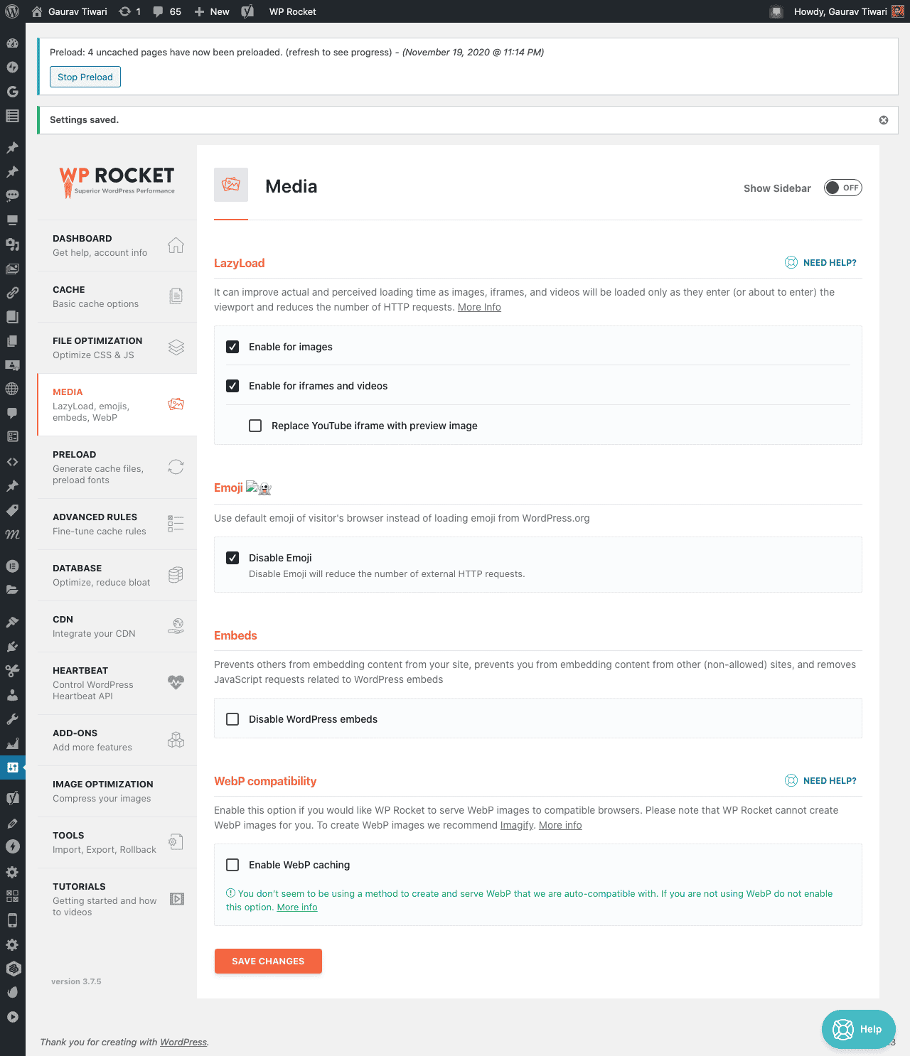 WP Rocket review, Image, Gaurav Tiwari