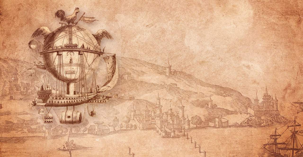 hot air balloon, airship, ride