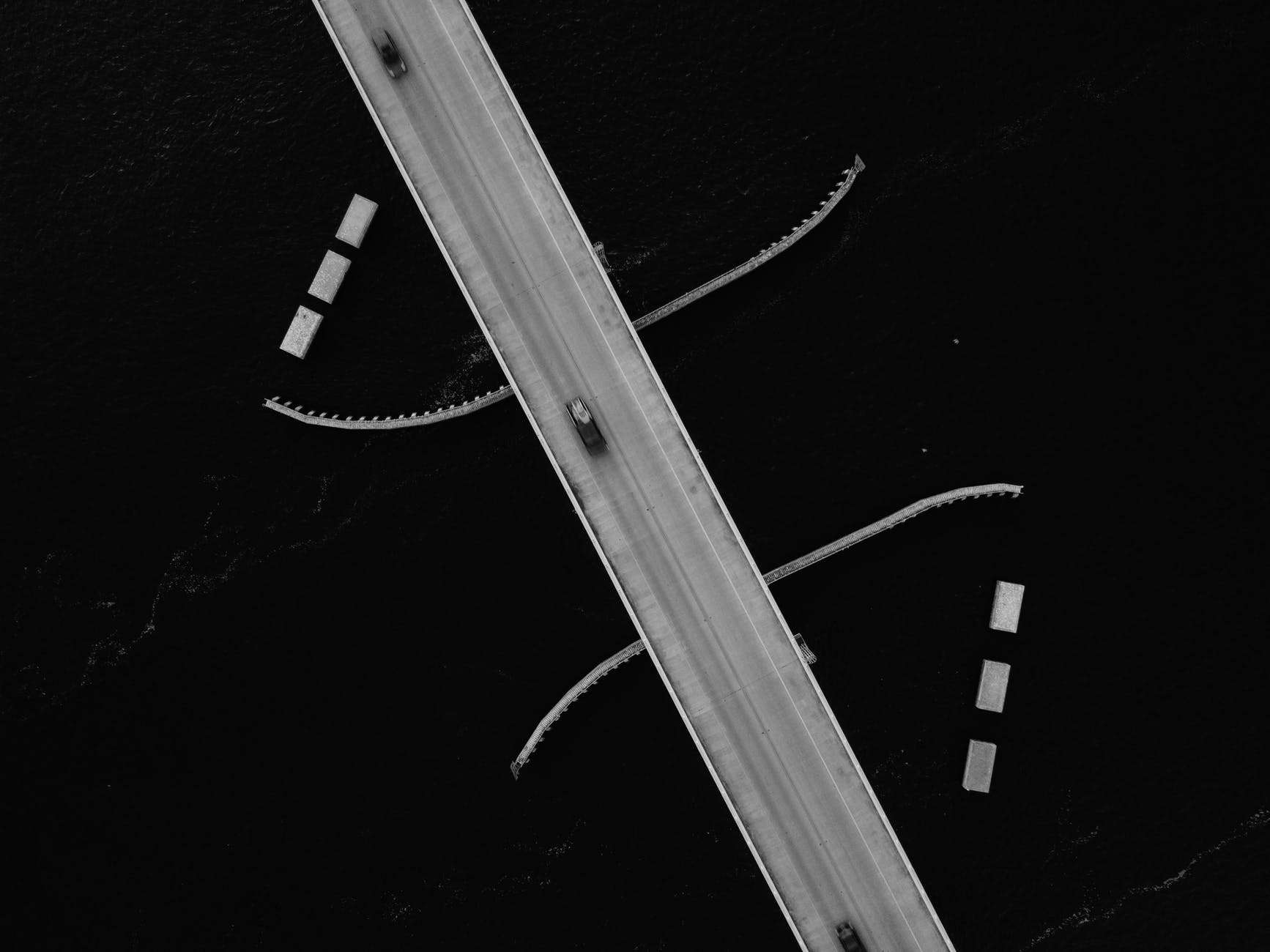 aerial view of cars on road