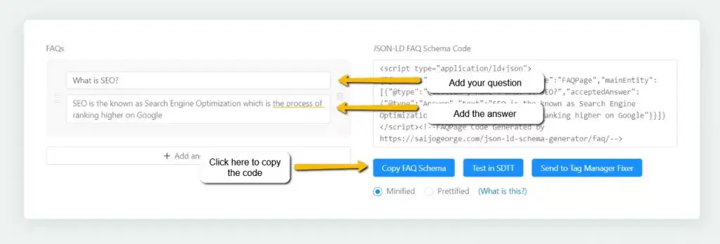 FAQ schema generator online