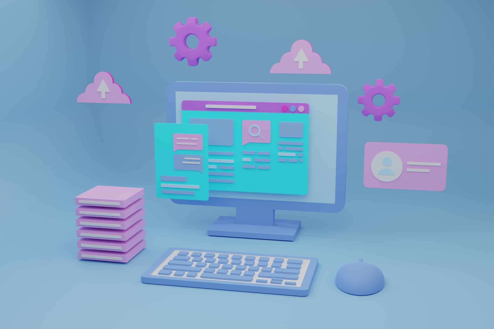 software-web-development-3d-illustration