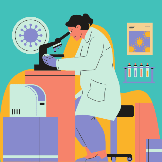 Microscope Lady Student