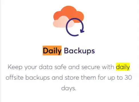 daily backups feature in chemicloud hosting 1