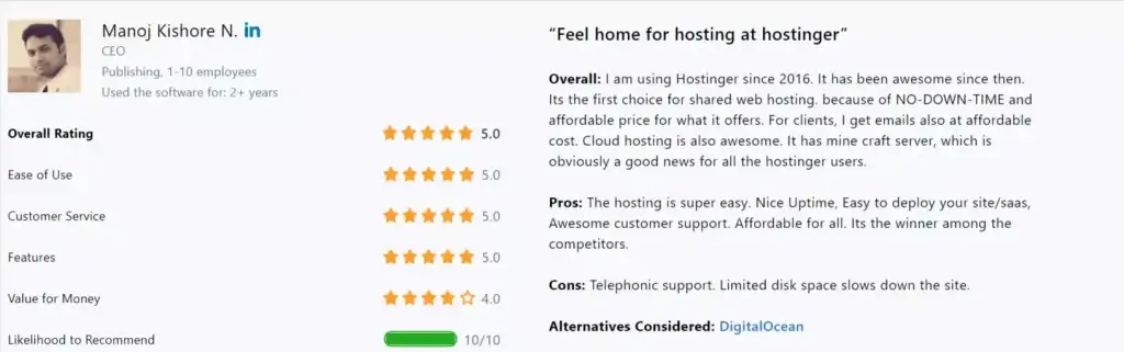 hostinger hosting capterra review 1024x321 1