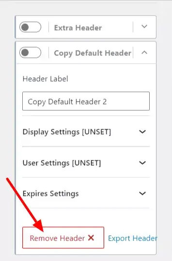 conditional header turn off 1