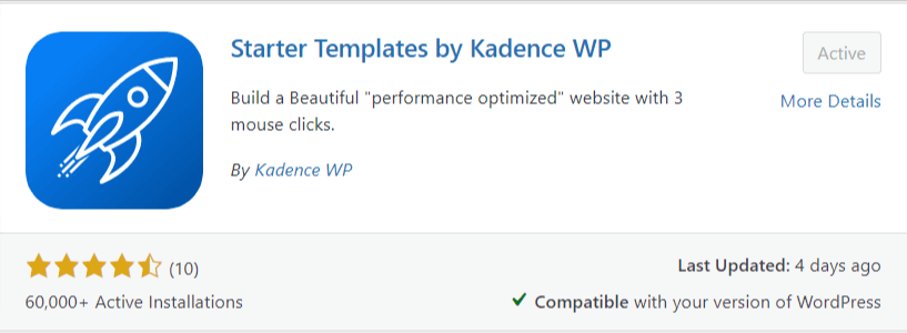 starter templates from kadence 1