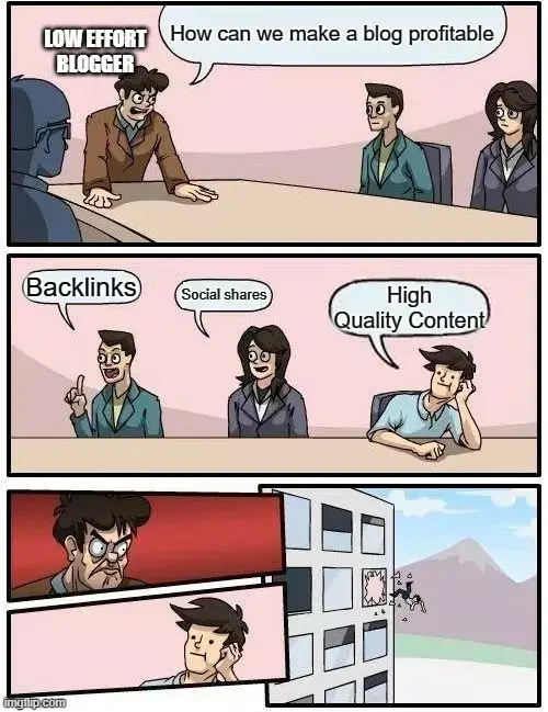 Low effort blog content meme