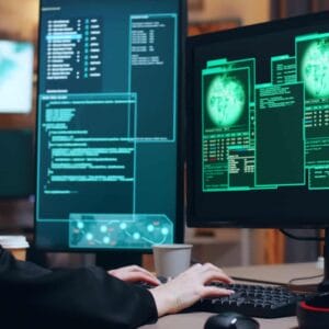 Organized female hacker and her team stealing information from government server using super computers