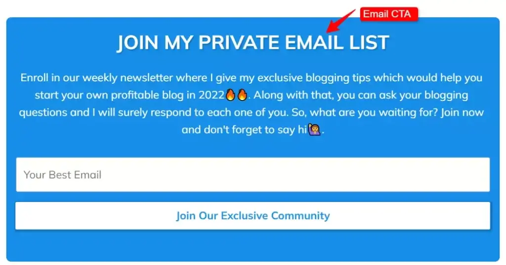 Add actionable CTAs in your blog posts