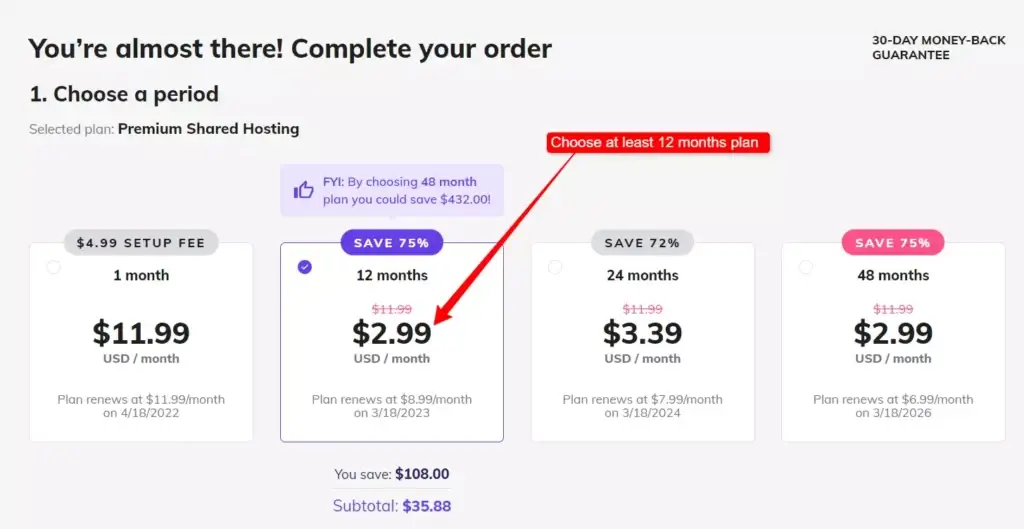 How to buy hosting from hostinger?