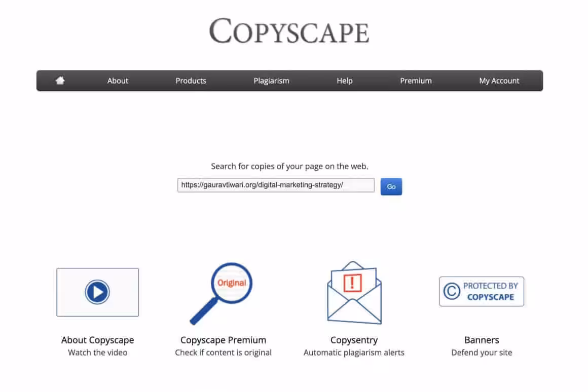 copyscape homepage
