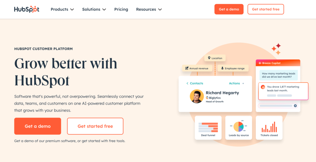 HubSpot Software Tools for your Business Homepage