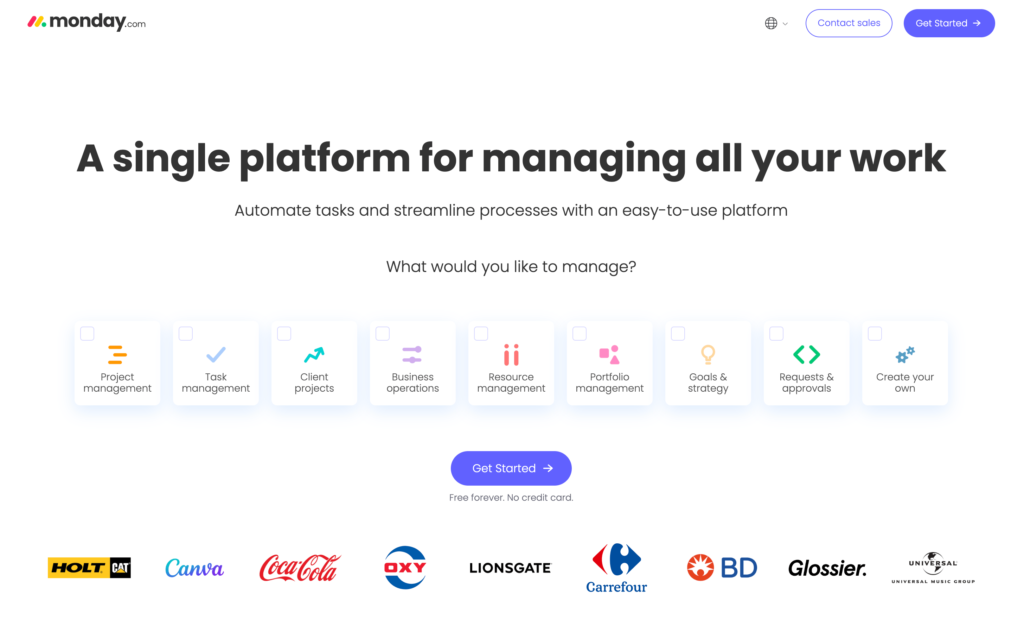 Management Platform monday.com