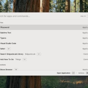 Raycast App Screenshot on Mac