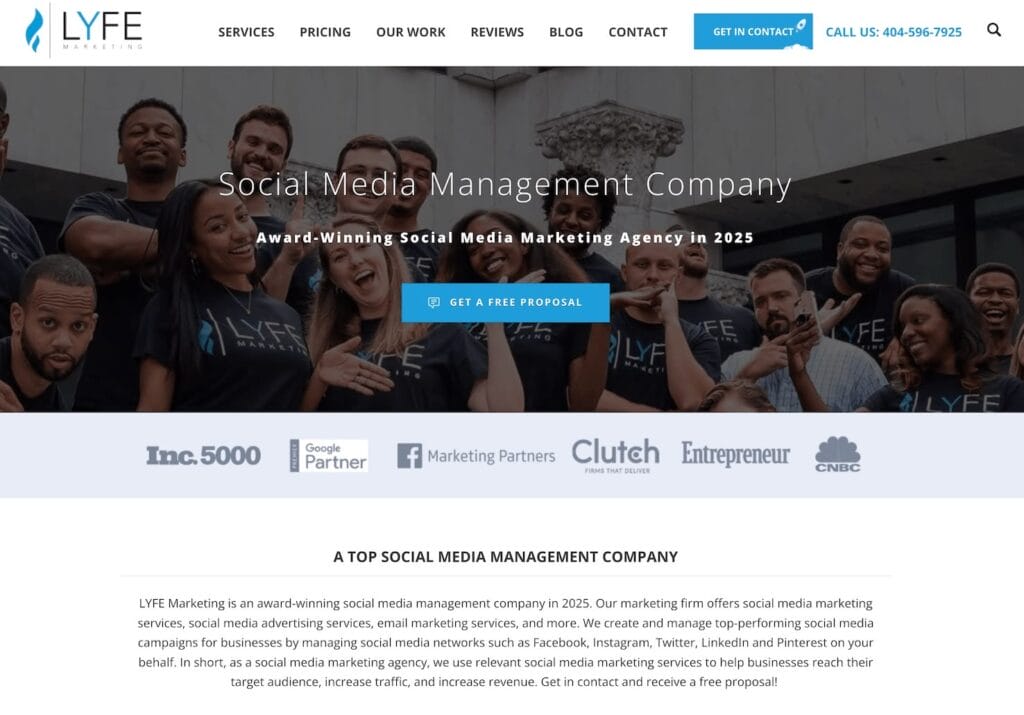 Social Media Management Company Agency LYFE Marketing2025