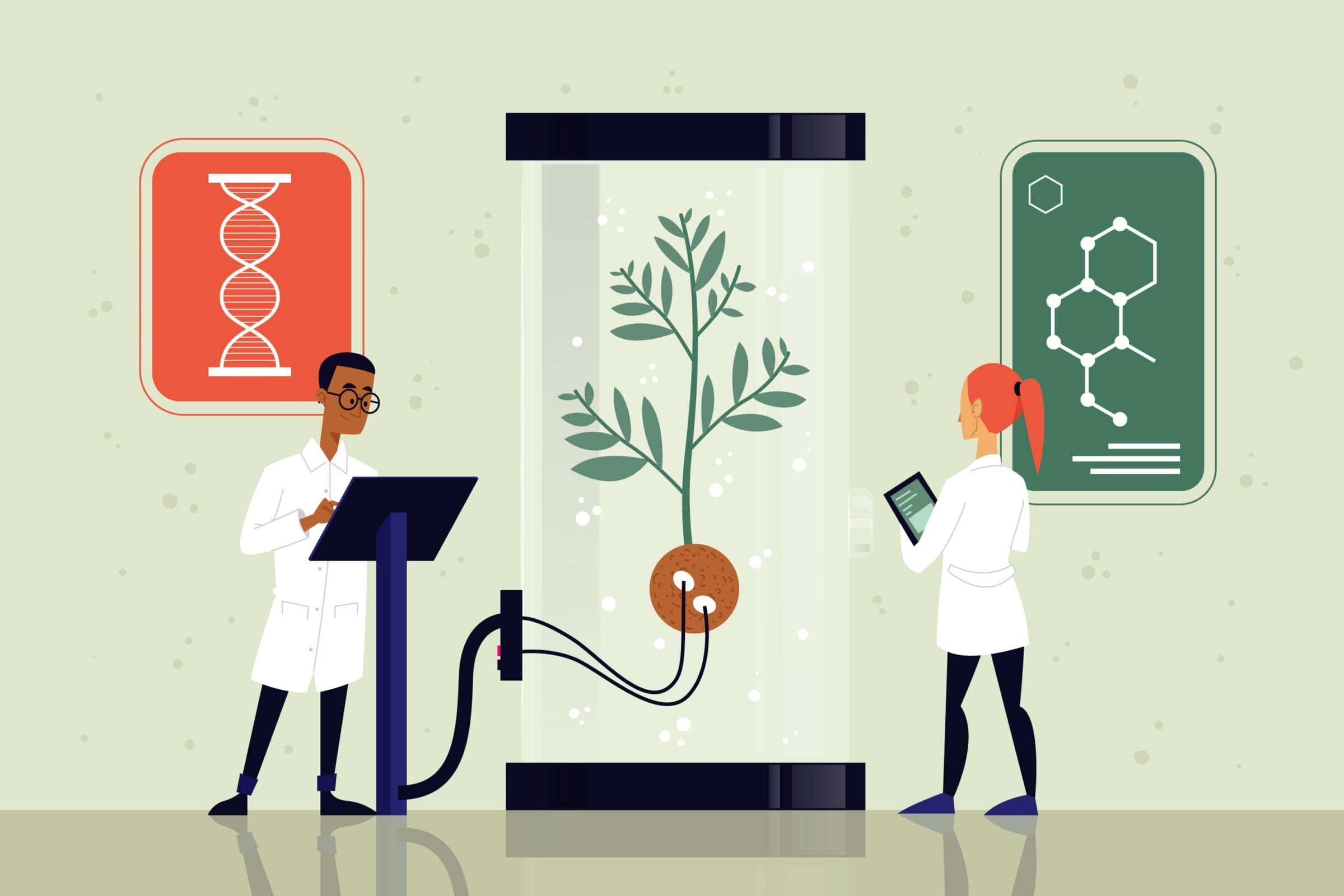digital life sciences education illustration