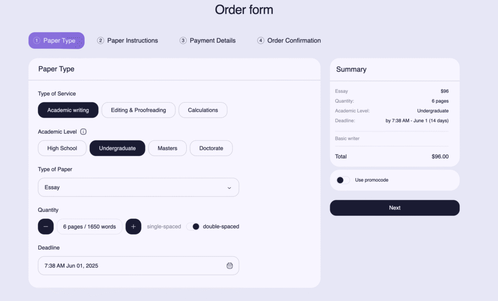 PaperHelp Review order process