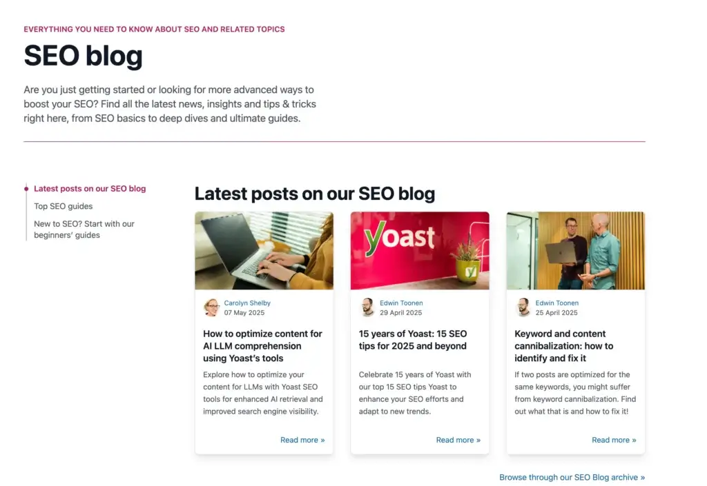 SEO blog • Yoast2025