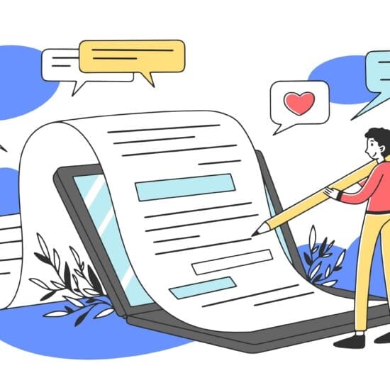 content author writing creative article illustration