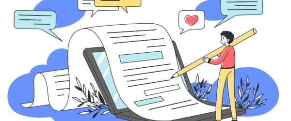 content author writing creative article illustration