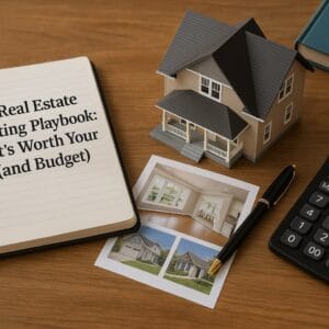 Banner for The Real Estate Marketing Playbook- What’s Worth Your Time (and Budget)