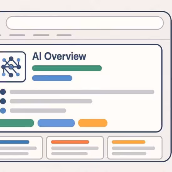 Illustration of AI overview webpage design.