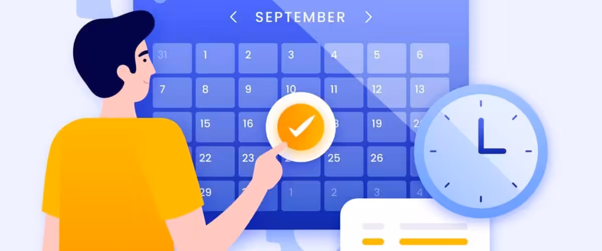 Person scheduling an appointment in September