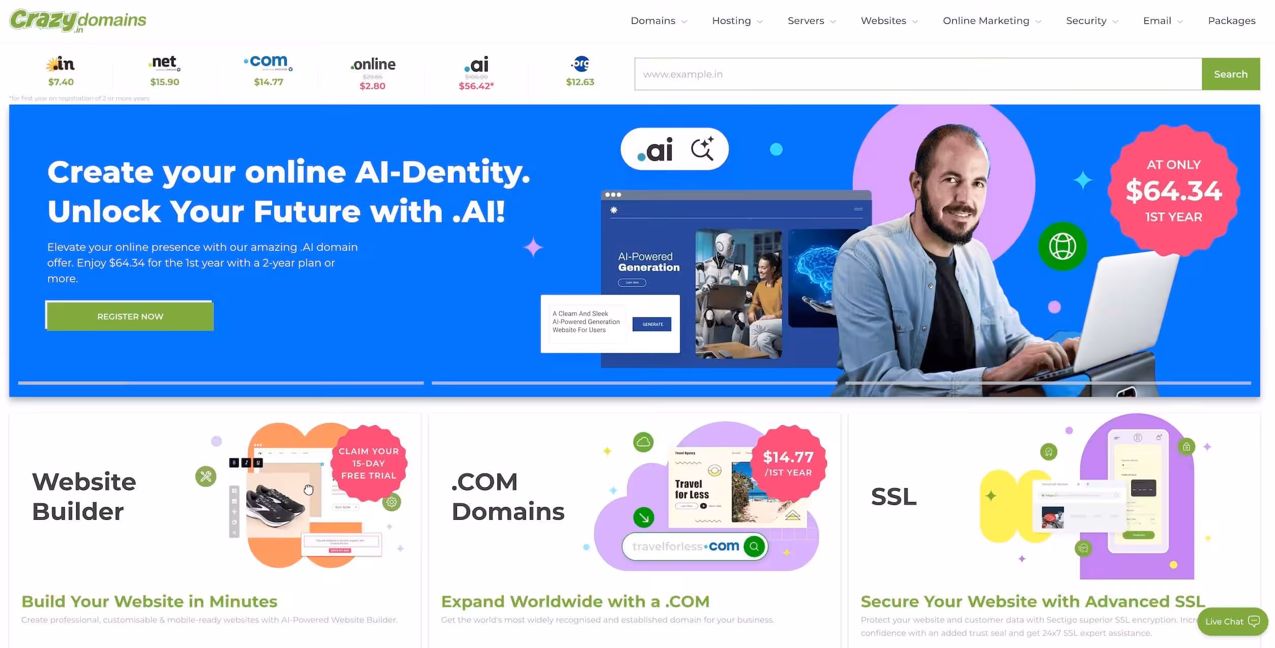 Buy Domain and Hosting Packages for Your Website Crazy Domains IN2025