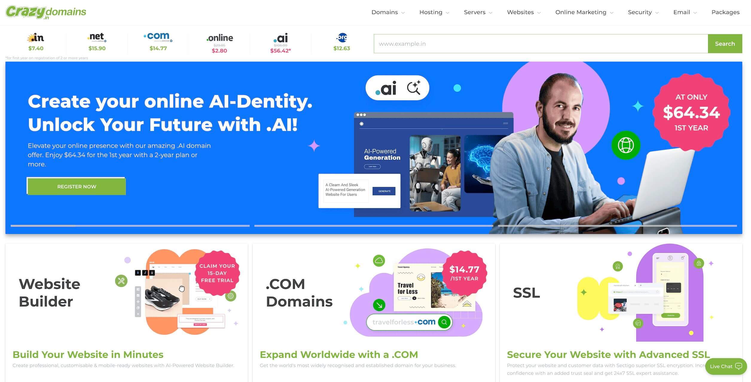 Buy Domain and Hosting Packages for Your Website Crazy Domains IN2025