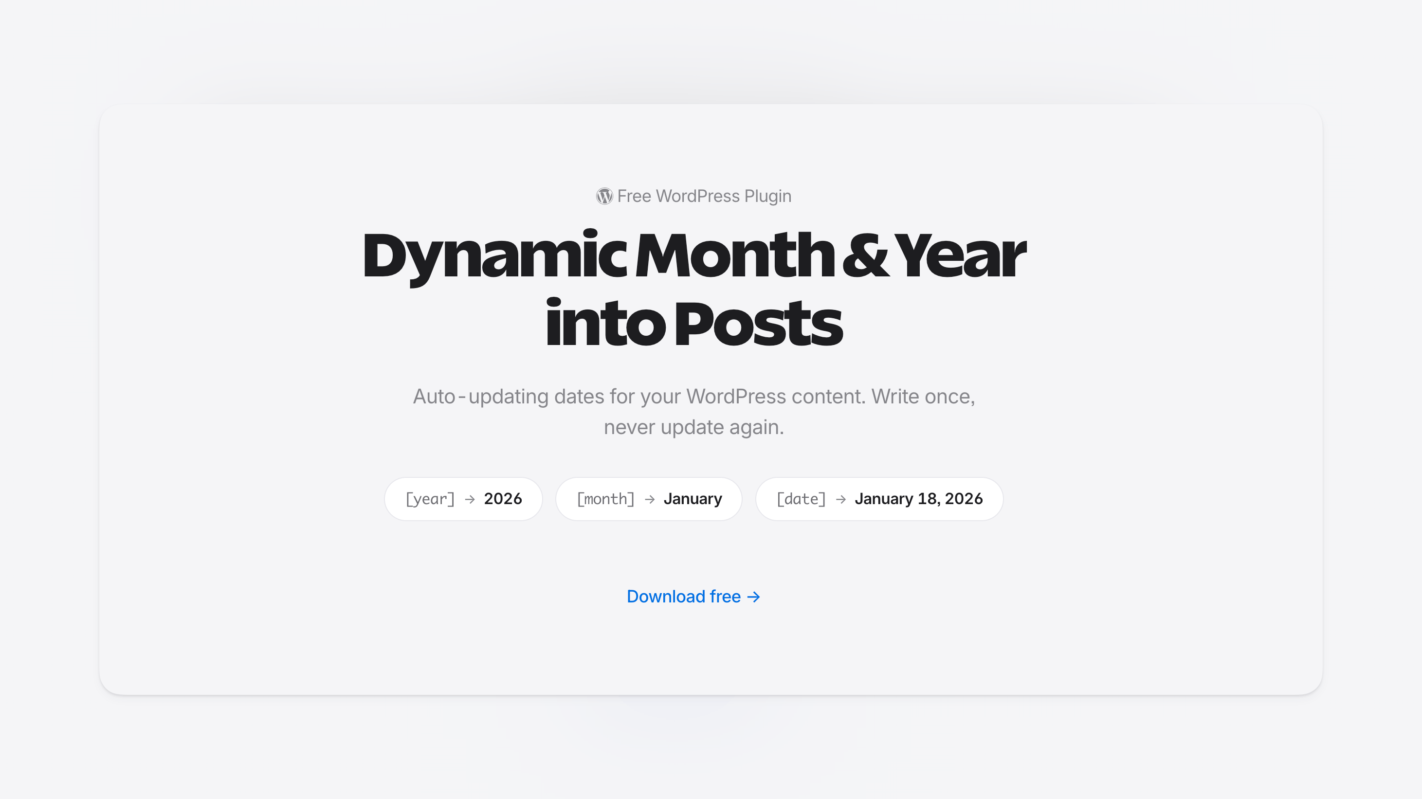 WordPress plugin for auto-updating dates