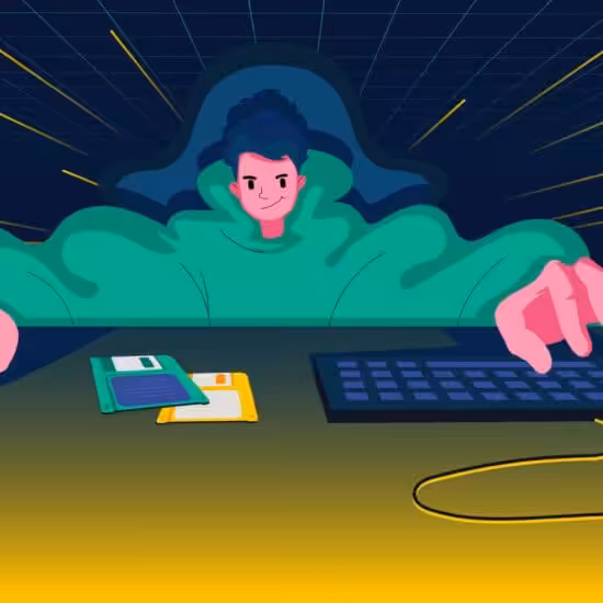 a person sitting at a desk with a keyboard and mouse