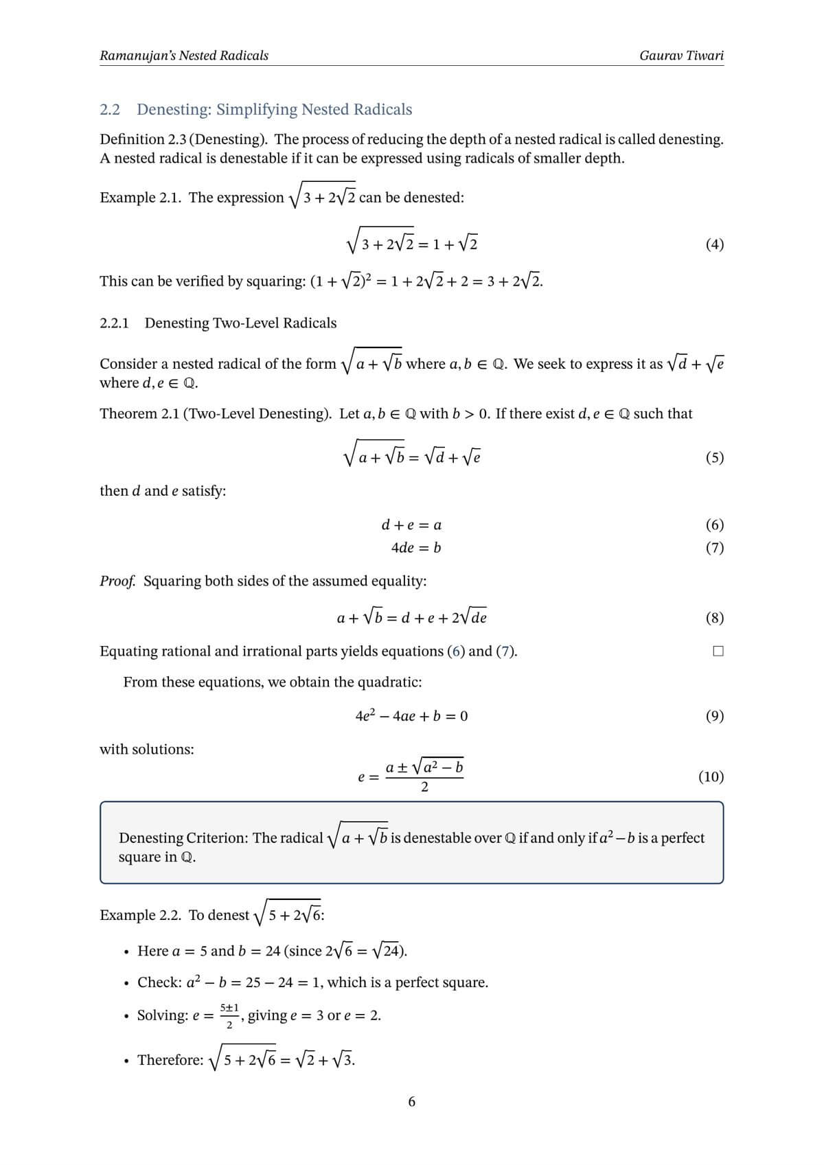 Ramanujan Nested Radicals - Page 8