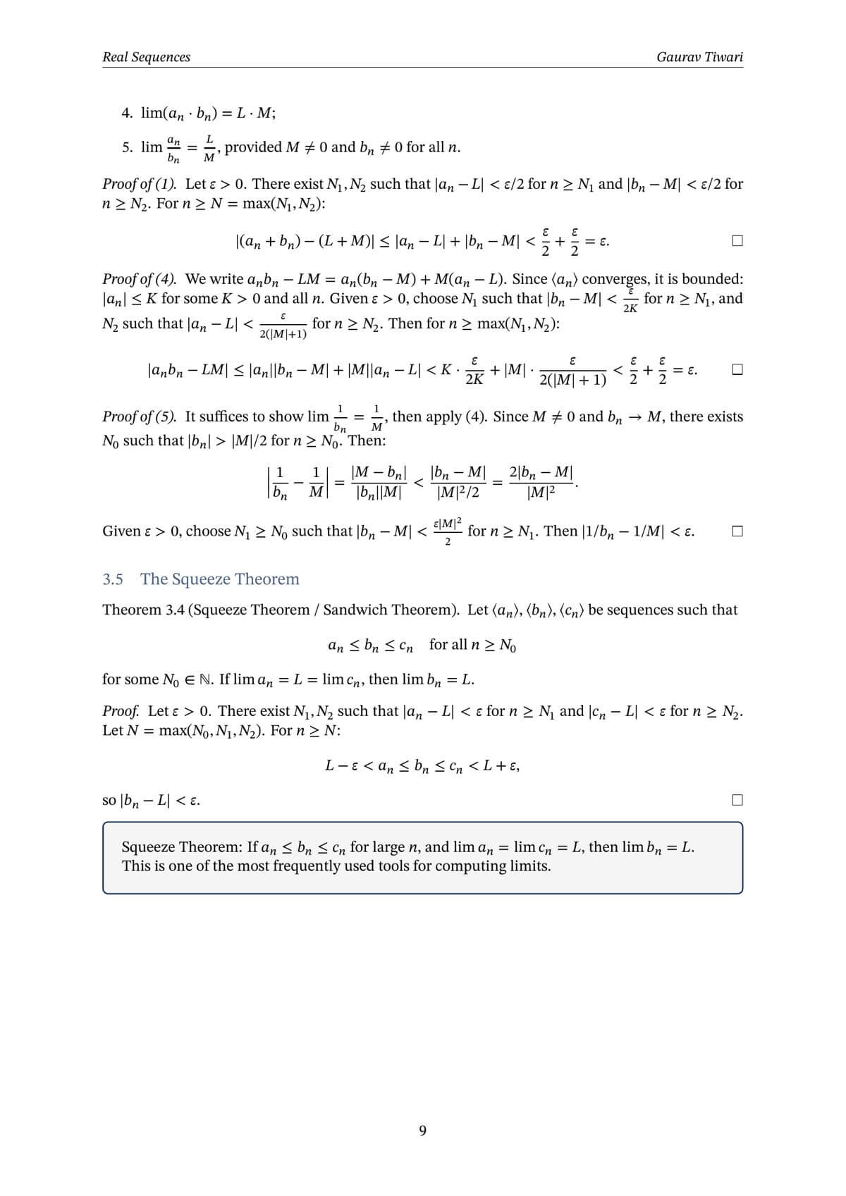 Real Sequences - Page 11